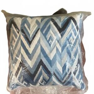 NEW MISSONI zigzag pattern pillow - set of 2 in blue, white